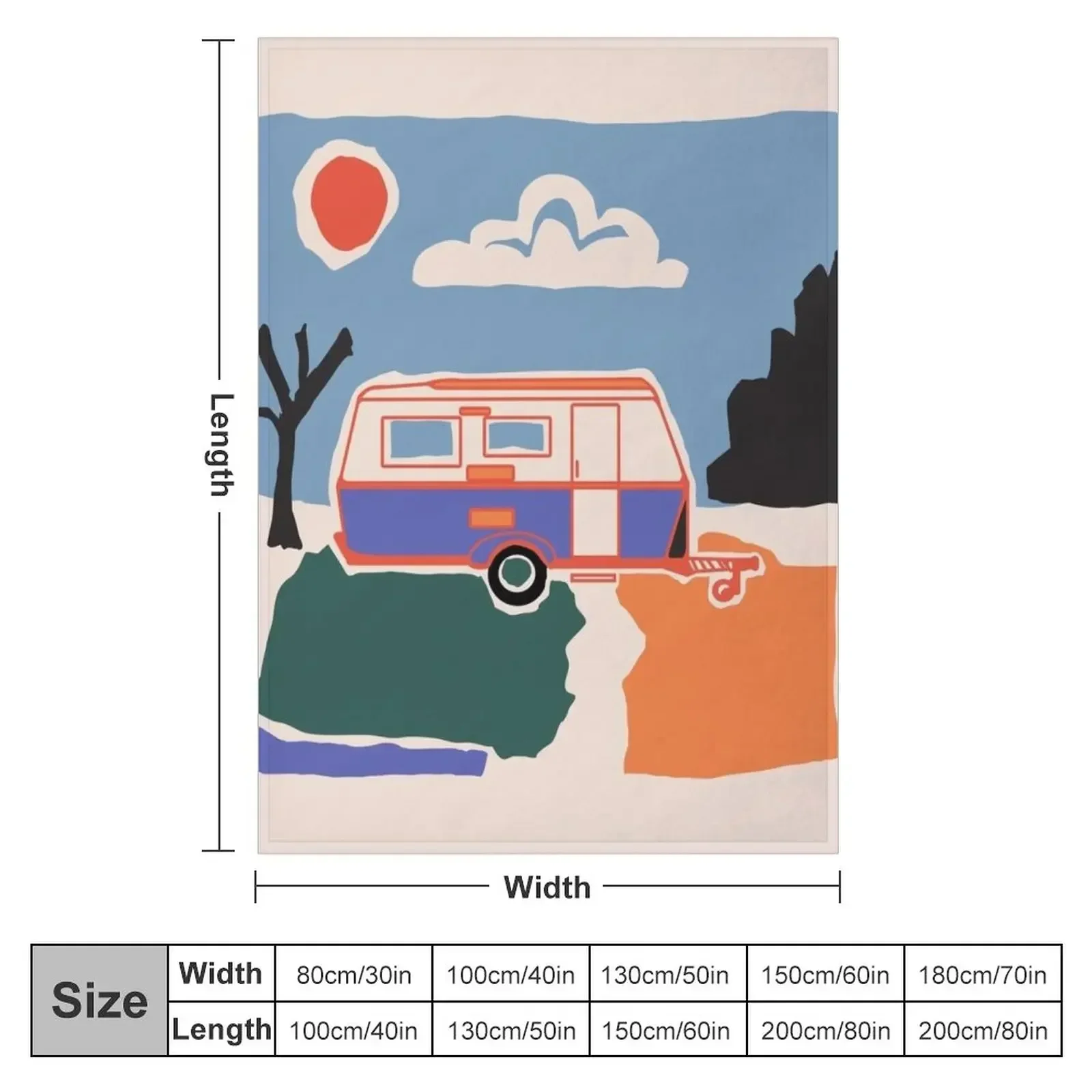 Retro Vintage Caravan Throw Blanket cosplay anime Hairys Blankets