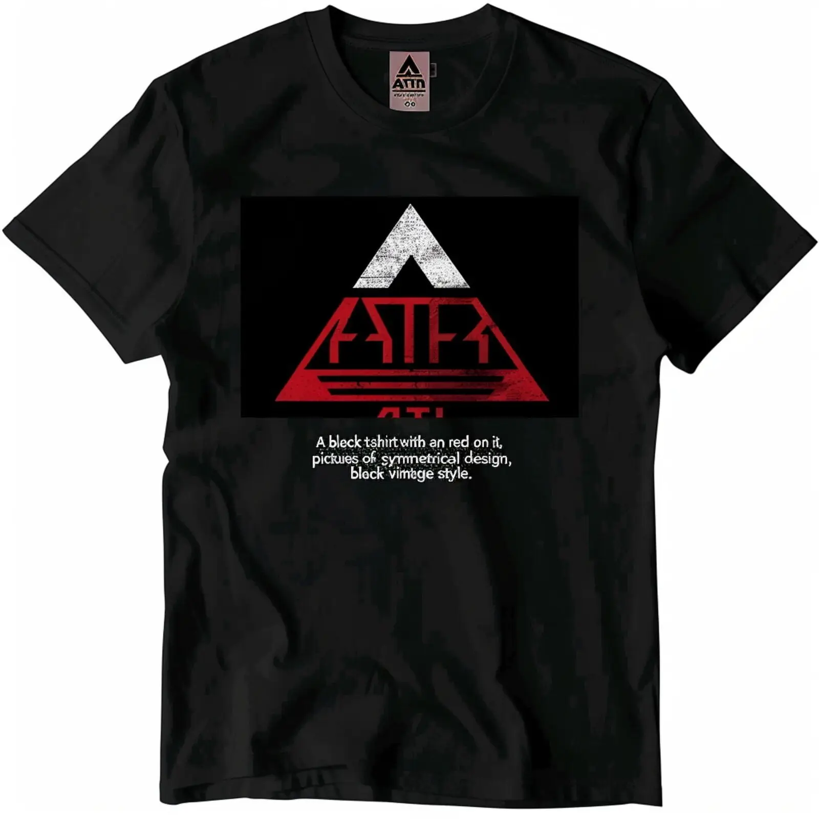 Retro ATRI Logo Black TShirt Vintage Video Game Style Symmetrical Design