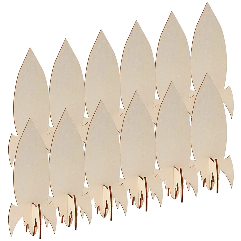 1 مجموعة 1 مجموعة من Diy بها بنفسك الحرف الصواريخ الخشبية غير المكتملة الكتابة على الجدران للأطفال رسمت باليد الخشب الحرفية عدة الأطفال مشروع فني الطلاب