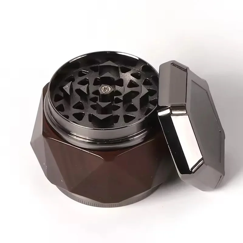 

Diamond-Shaped 4-Layer Manual Herb Grinder: 70mm Zinc Alloy Tobacco Grinder for Smoking Accessories