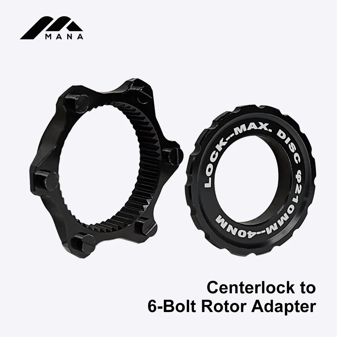 MANA 1Pair Aluminium Alloy Bicycle Disc Brake Six-Bolt to Center Lock Adapter Only 21.7g