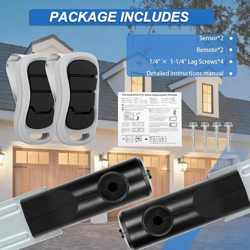 Super Sale For Genie Garage Door Opener Sensor and Remote,for All Genie/Overhead Garage Door Opener, for Model GSTB-R STB-BL