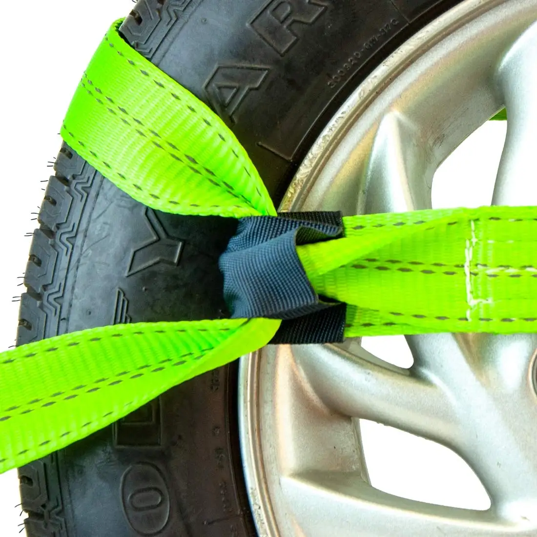 高品質10000ポンド車軸ストラップタイダウン、タイヤホイール貨物固定ベルト、ポリエステル製スナップフックDリング付き、輸送用