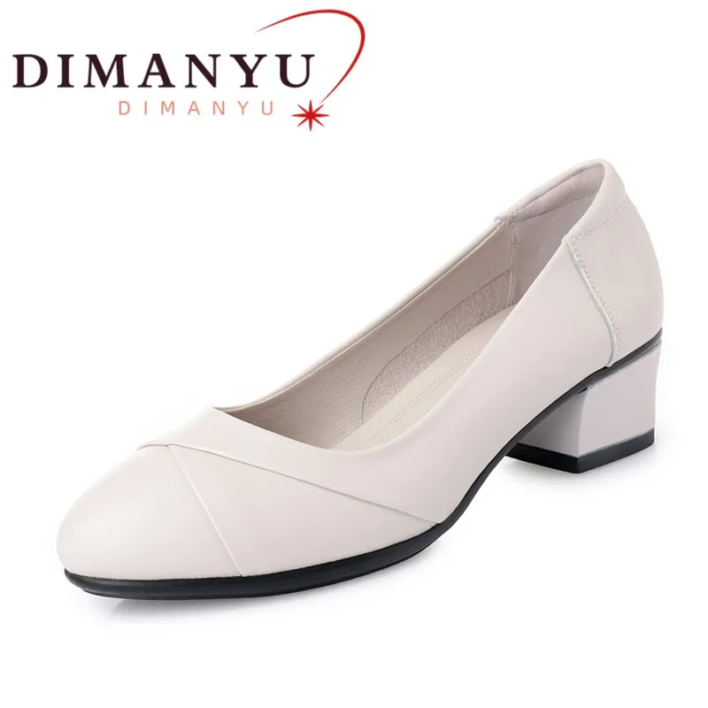 

DIMANYU Women Office Shoes Large Size 2025 New Autumn Mid-aged Mom Shoes Non-slip Women's Midd Heel Women's Work Shoes