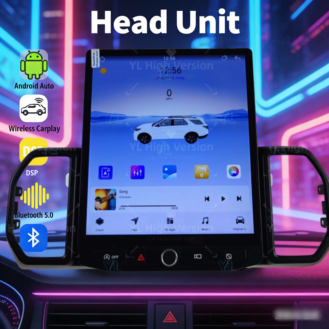 NEW Car Radio Android 13.0 Auto For Ford Bronco Sport 2021-2024 Carplay GPS Navigation Stereo Multimedia Player Head Unit BT 5.0