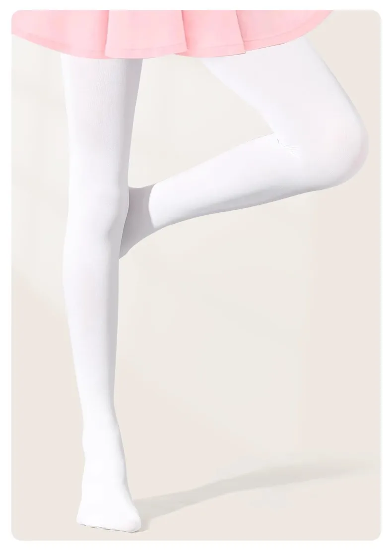 Frühling Herbst Schülerinnen Hochelastische Enge Prinzessinnen-Ballettstrümpfe mit Loch für Babys und Kinder – Detail 3