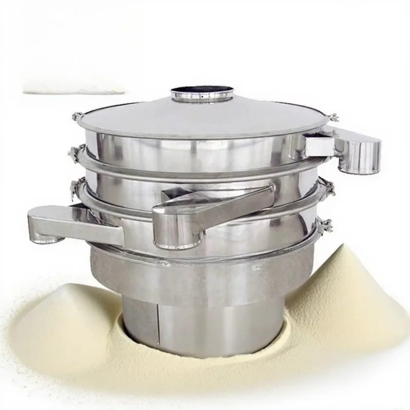 Customized Industrial Rotary Vibrating Screen Machine Corn Starch Flour Powder Precision Sieving Sifter Separator