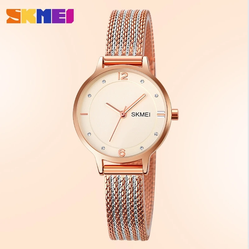 

SKMEI 1874 Fashion Japan Quartz Movement Wristwatch Ladies Hour Clock Relogio Feminino Stainless Steel Bracelet Women Watches