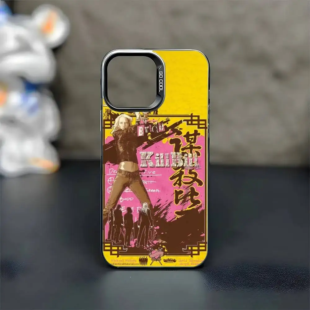حافظة هاتف K-Kill Classic Movie Bill لهاتف iPhone17,16,15,14,13,12,11 Plus، غطاء مقاوم للصدمات فضي غير لامع