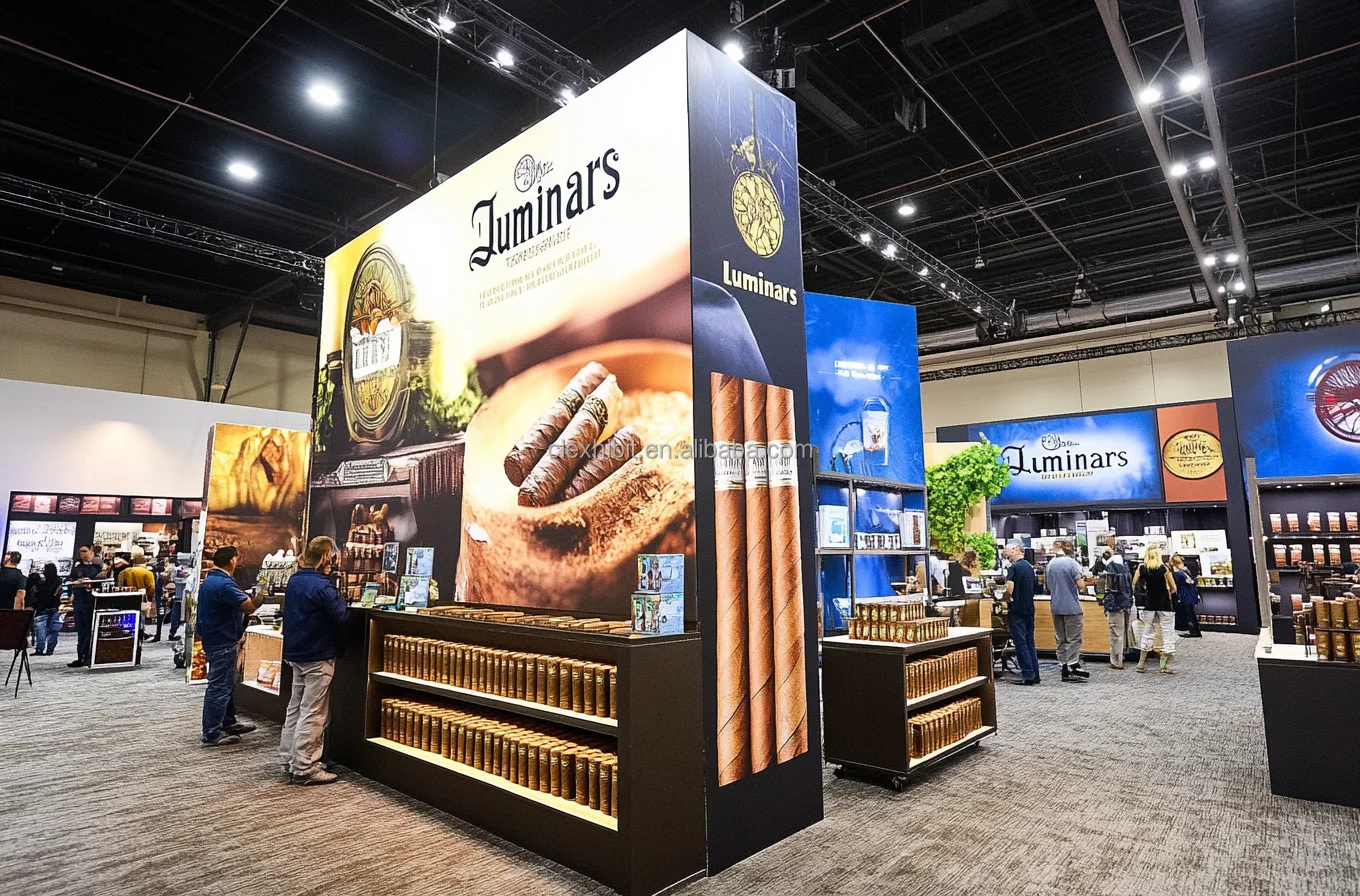 10x10 modular retroiluminado armários de monitor de feiras de comércio pendurado banner pca cabine de exposição design para cabine de exibição de feiras de comércio