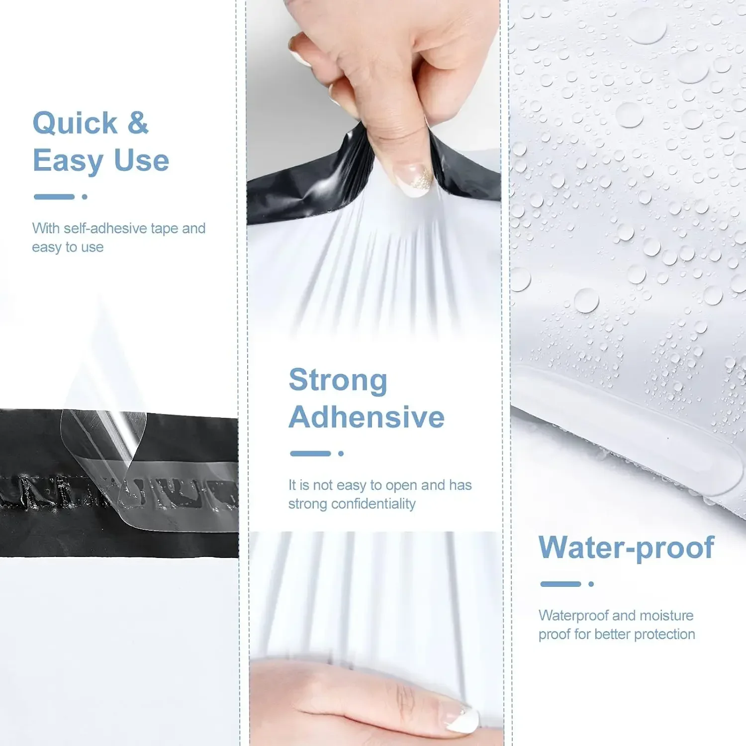 Universelle Poly-Taschen, stark klebende Versandumschläge, selbstklebende, wasserdichte Poly-Versandtaschen für den Versand, Verpackung, Versand