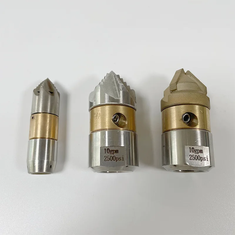 

3/8 Inch Efficient Blockage Removal Nozzle - Stainless Steel High Pressure Rotary, Sewer & Drain Pipe Cleaner, 10-30L/min Flow