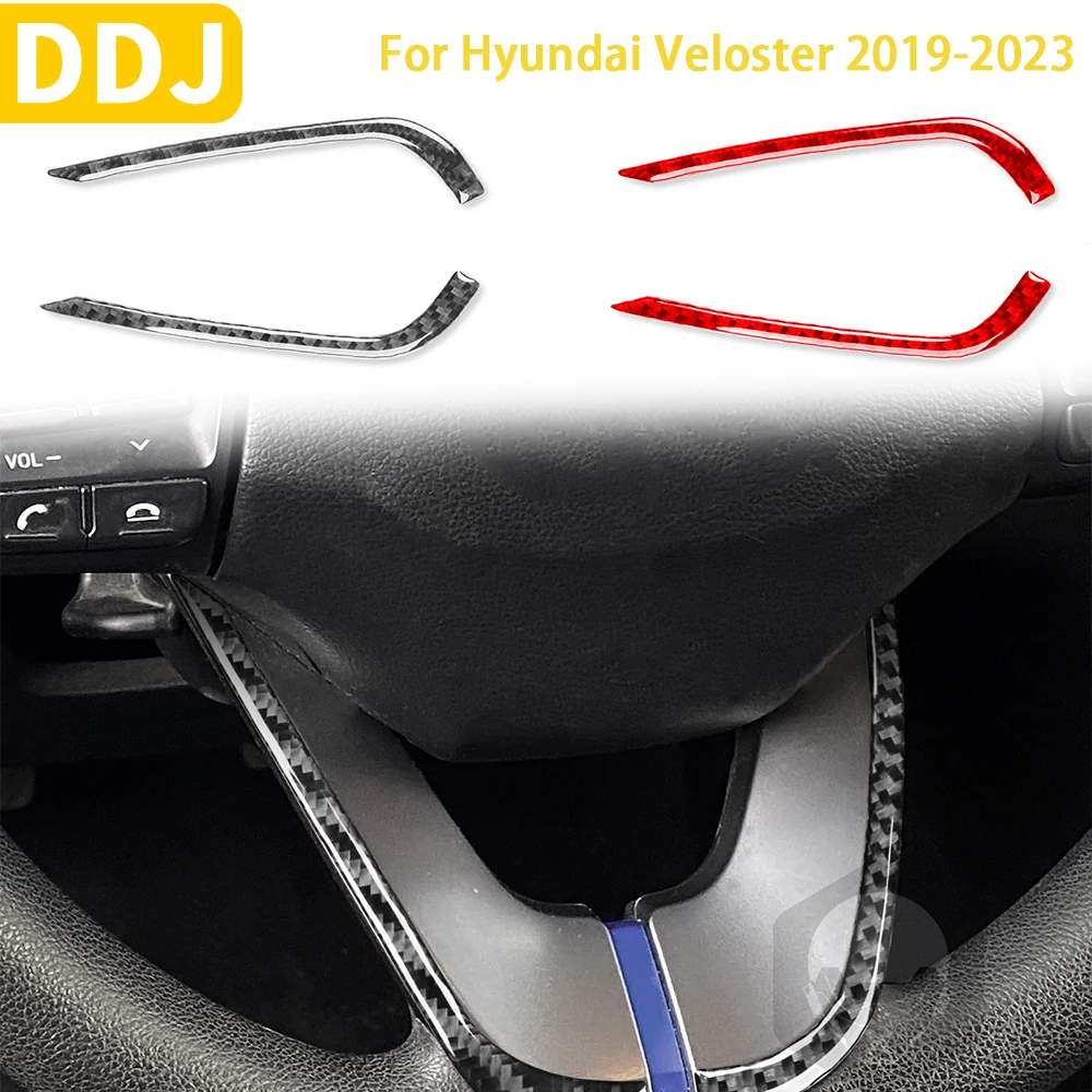 

For Hyundai Veloster 2019 2020 2021 2022 2023 Accessories Carbon Fiber Car Interior Steering Wheel Chin Trim Sticker Decoration