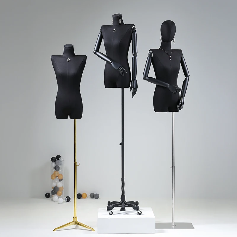 

Professional Torso Mannequin Black Body Display Form for Clothing Store Window Showcase Adjustable Dressmaker Model for Garment