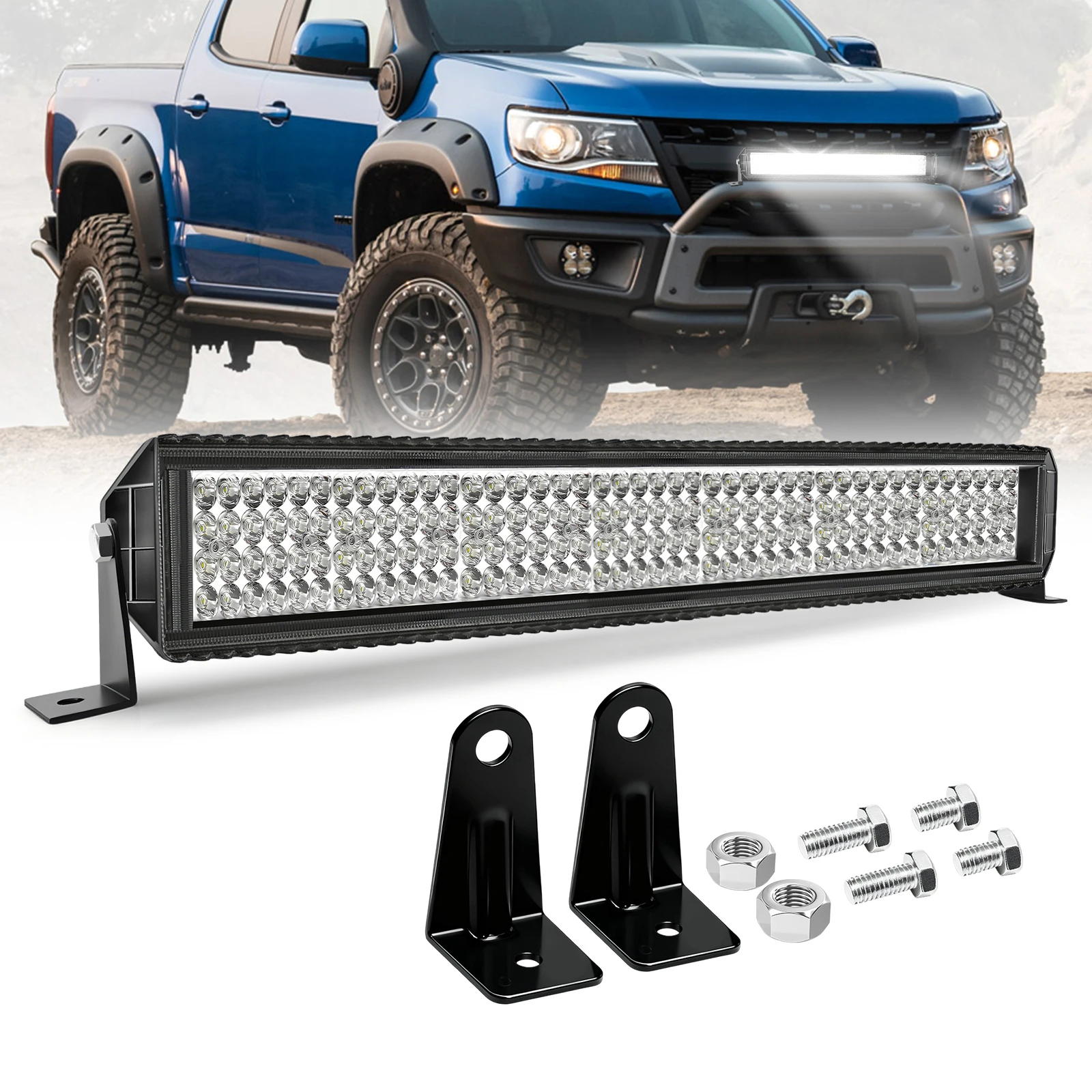 

HAOLIDE 4-Rows 12-28” Straight Led Light Bar Spot Flood LED Car Work Lights 90000LM Offroad Driving for Jeep Truck 4x4 ATV 24V