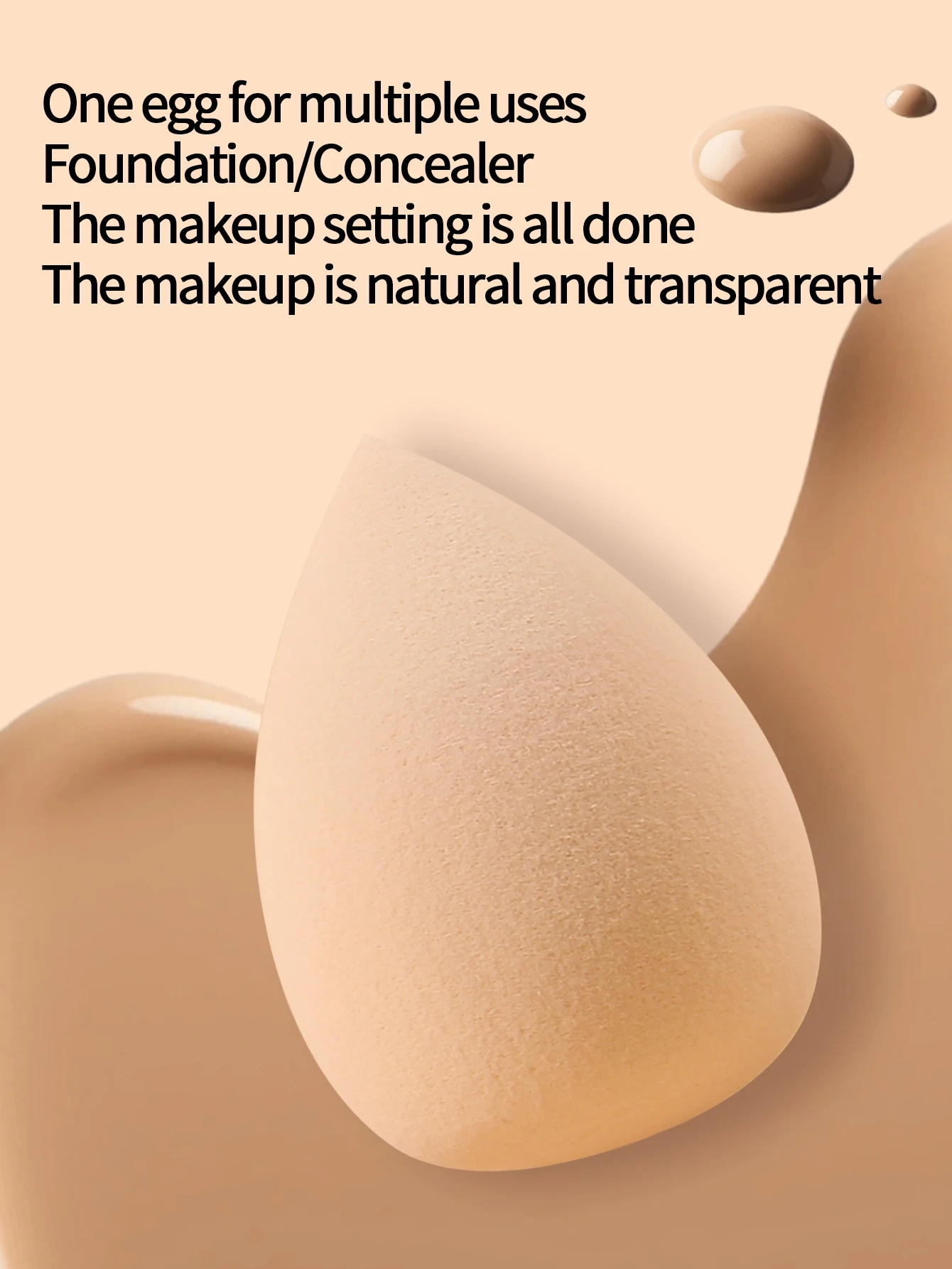 10/100PCS Super soft water drop beauty egg,non-latex sponge egg makeup powder puff,dry and wet dual-purpose portable beauty tool
