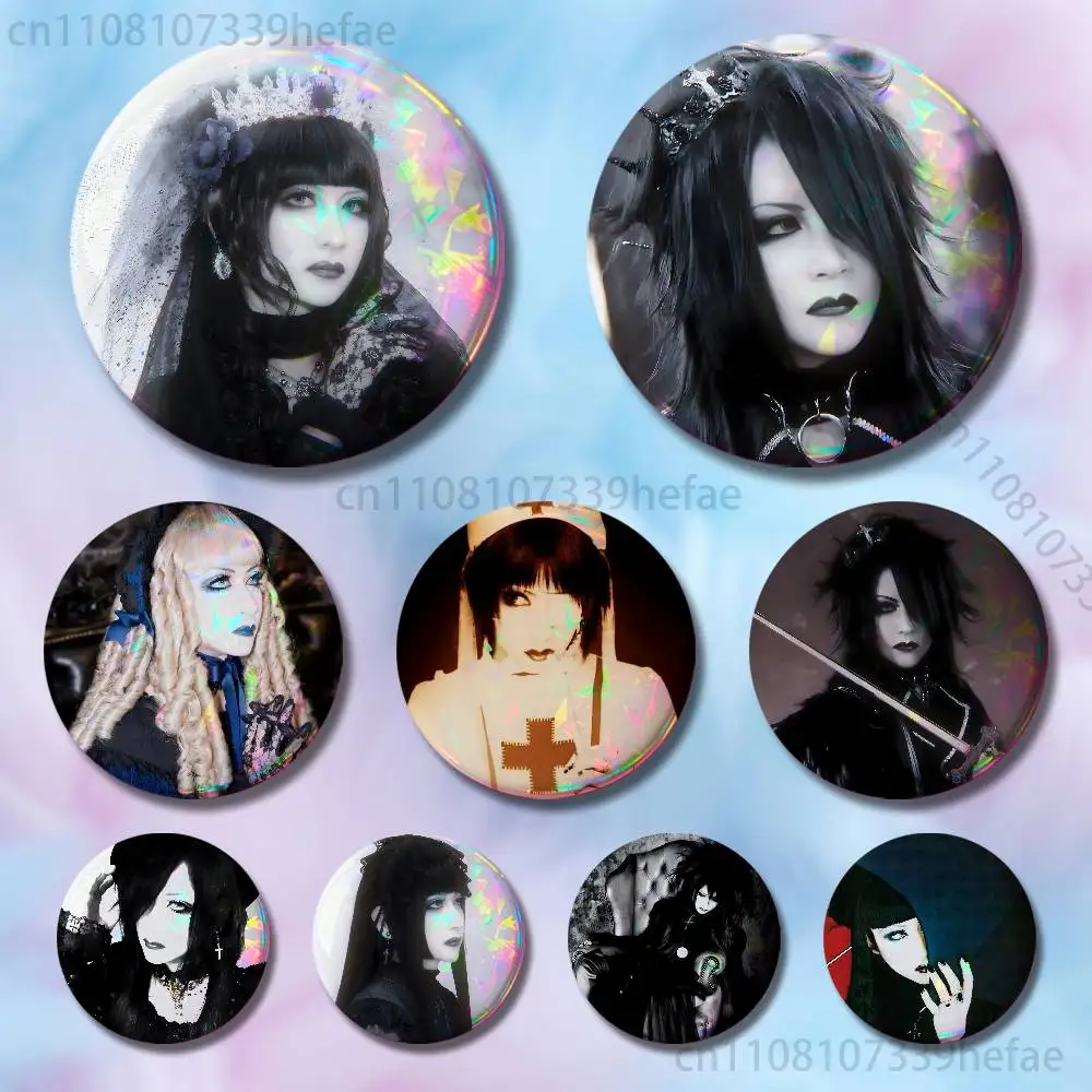 

M-Mana Malice Gothic Mizer Pin Tinplate Round Brooch Cosplay Nijigen Otaku Culture Badges 58mm 44mm 32mm 75mm 25mm