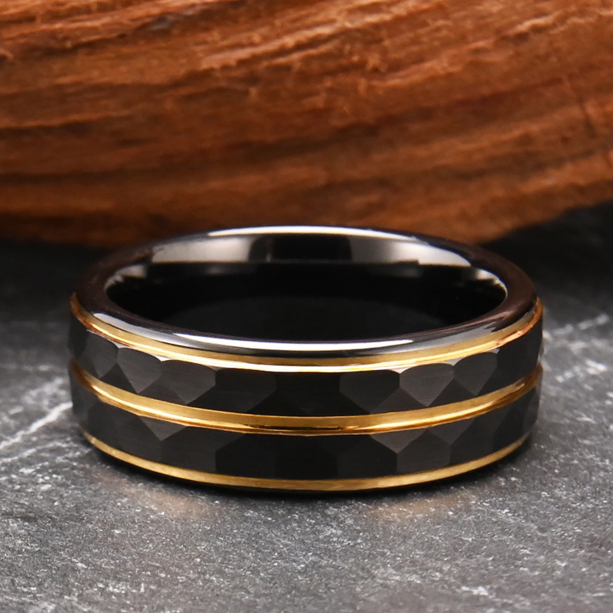 Gothic-Schmuckringe für Herren, minimalistischer schwarzer Wolframring, luxuriöser Joyeria-Punk-Schmuck, Accessoires für Herren, Mode, Aneis – Detail 6