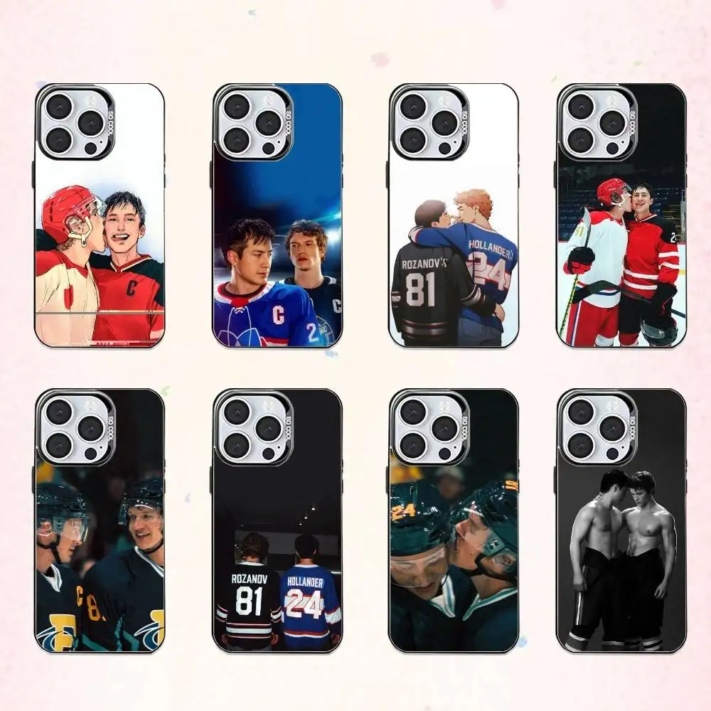 

LGBTQ H-Heated R-Rivalry Ice Hockey Phone Case For iPhone17,16,15,14,13,12,11 Plus,Pro Max Colored Silver Plated Inside Cover