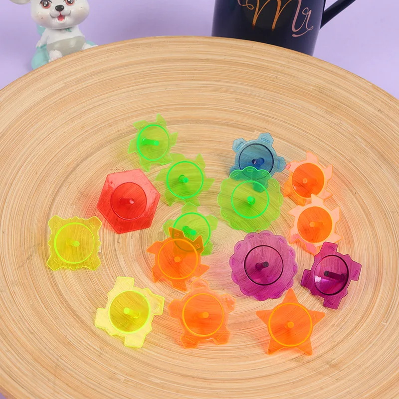 

1/10Pcs Random Color Plastic Small Lace Gyro Toys Kids Colored Spinner Top Toy Decompression Toy