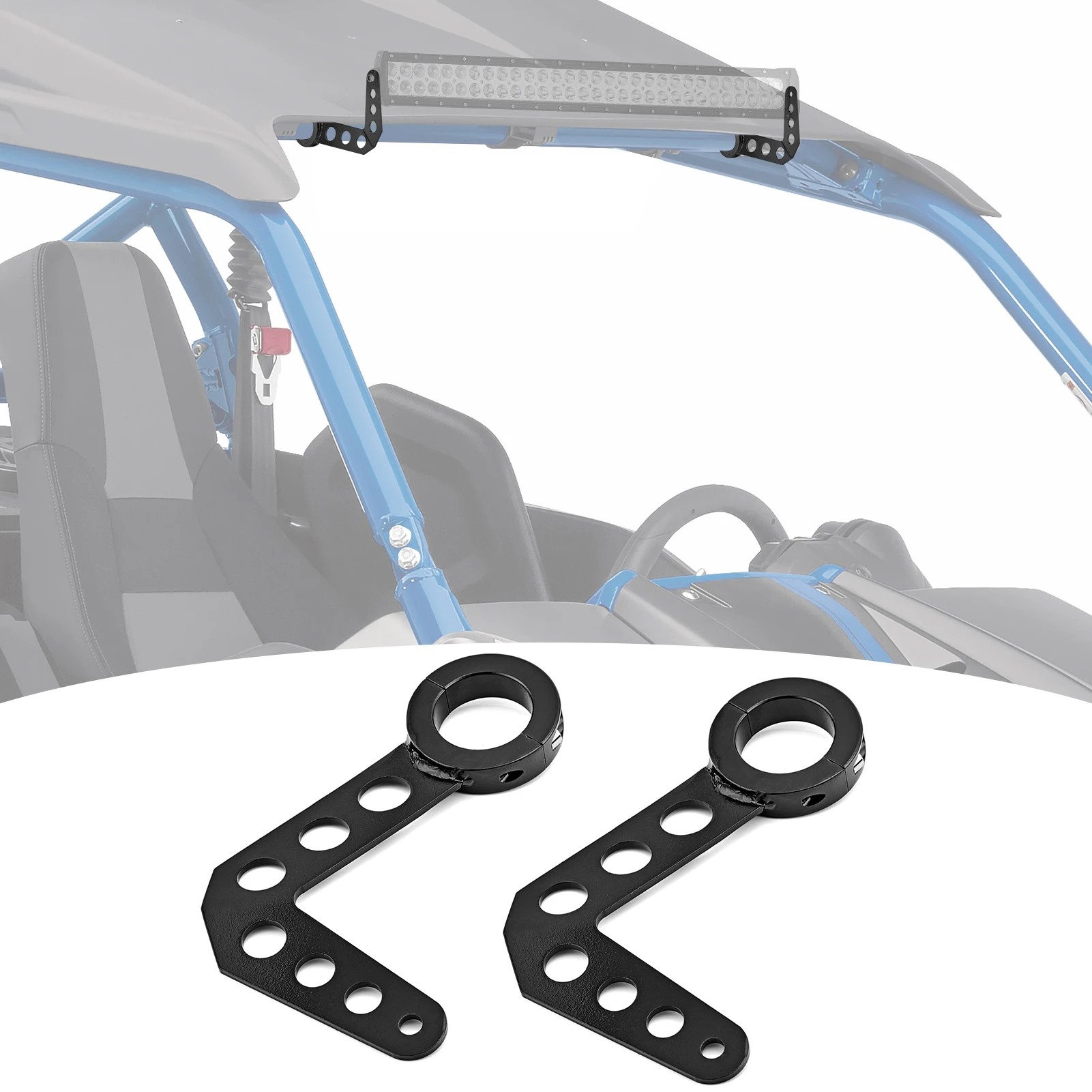 UTV Roof 30"/32" Clamp-On Light-bar Mounting Brackets LED Mount Kit for 2016-2024 Yamaha YXZ1000R Accessories