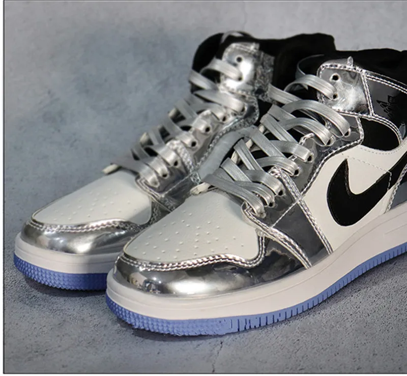 Cordones creativos de microfibra para zapatos de baloncesto para hombres y mujeres, cuero suave, láser, plateado, dorado, 120/140/160 cm
