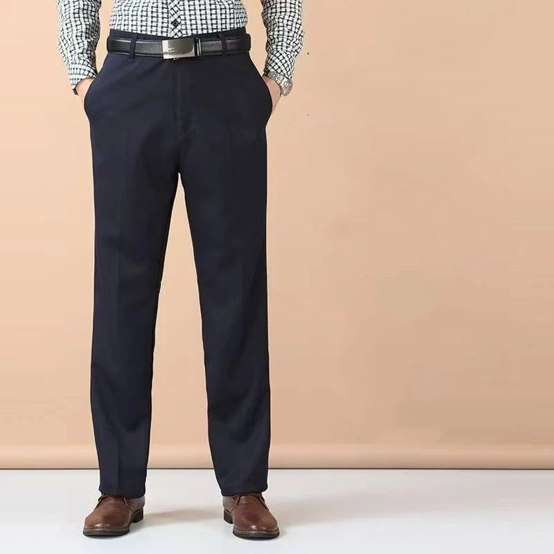 

Men's Casual Pants Autumn Thick Loose Straight High Waist Deep Crotch Trousers Long Pants