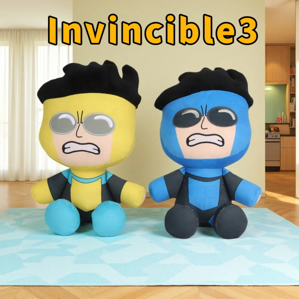 

25CM Invincible Season 3 Mark Plush Toy Chibi Superhero Stuffed Doll Soft Anime Collectible Toy for Boys Girls Adults Fans Gift