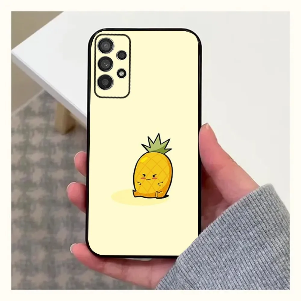 Cute Pineapple Fruit Phone Case For Samsung Galaxy A13,A21s,A22,A31,A32,A52,A53,A71,A80,A91 Soft Black Cover