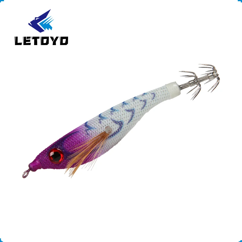 LETOYO-UPPER Flutuante Squid Isca, Luminous Squid Jig, Artificial Isca de Pesca para Webfoot, Polvo,