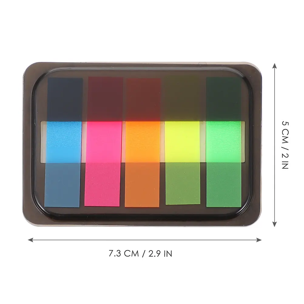 Fluorescent Sticky Page Tabs – 6-Pack Writable Book Markers for Notebooks, Office & Study Annotation