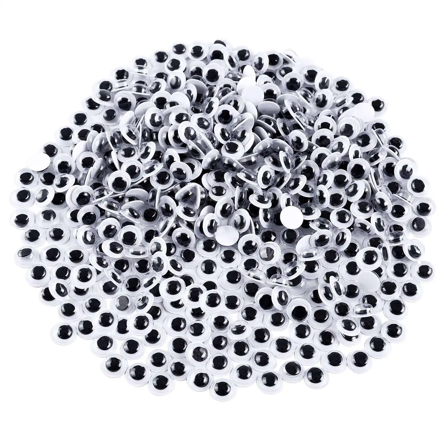 500 Pieces Wiggle Eyes Self Adhesive Googly Eyes for DIY Craft Scrapbooking, Festival Craft Doll Making Toys Eyes 10mm