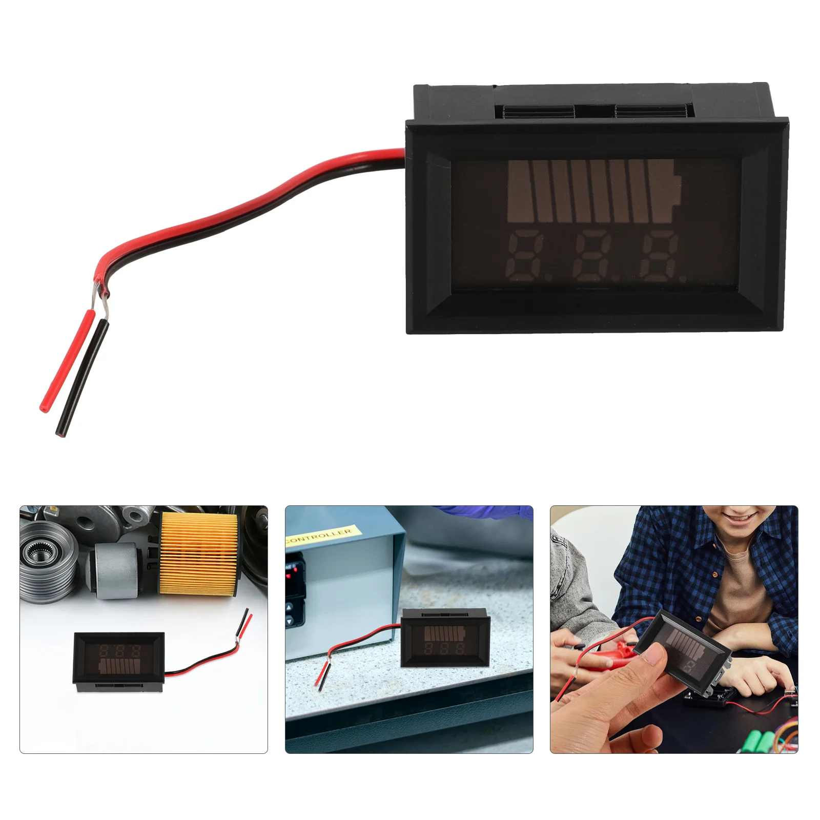 

2pcs Digital Tester Voltmeter 12V-72V Capacity Indicator Voltage Meter Tool For Household Car Batteries