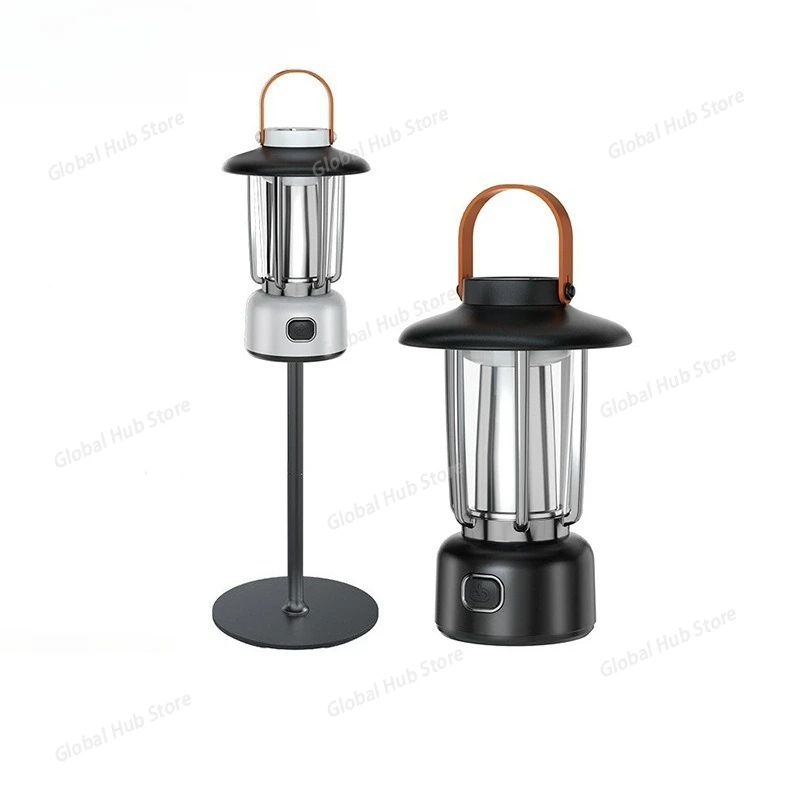 Portable Tent Lantern Camping Emergency Lamp USB Charging Vintage Tent Lighting Lantern Waterproof for Hiking Fishing