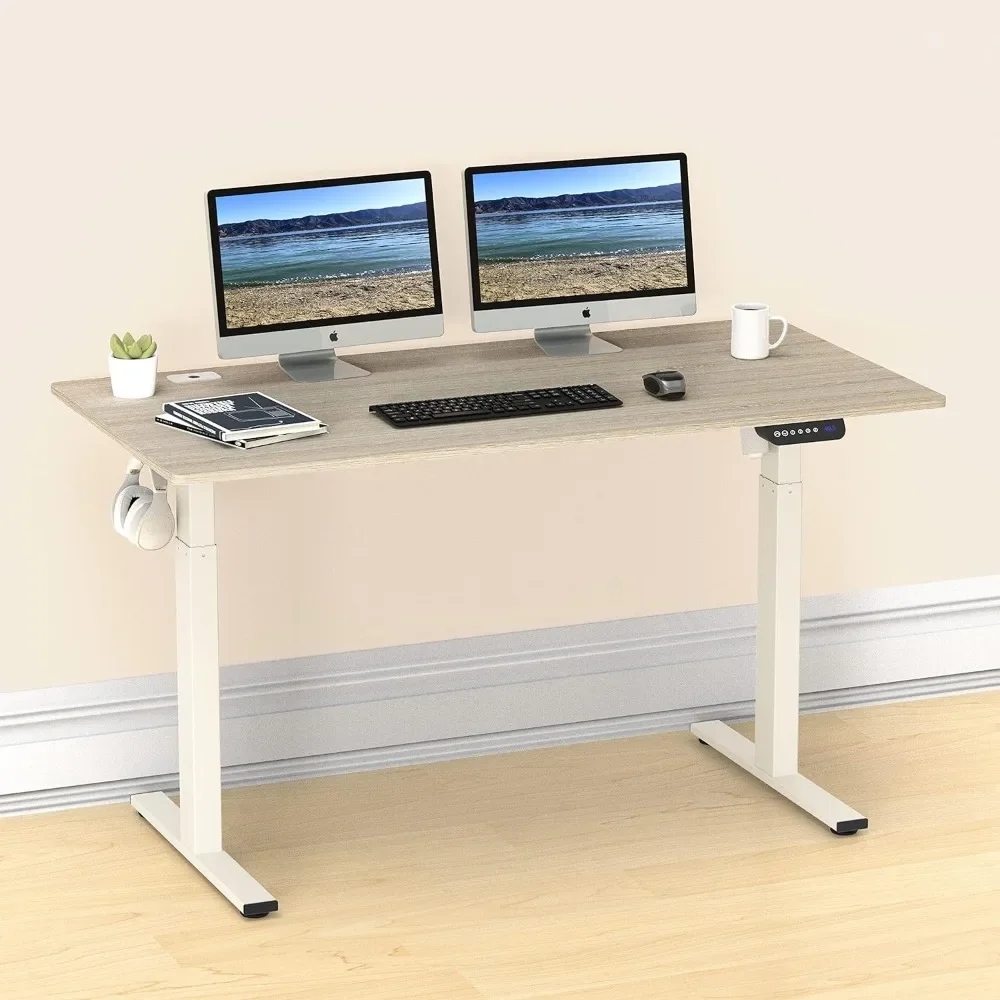 

Maple Desk 55-Inch Large Electric Height Adjustable Standing Desk Computer Desks 55 X 28Inches Office Furniture，ease of Assembly