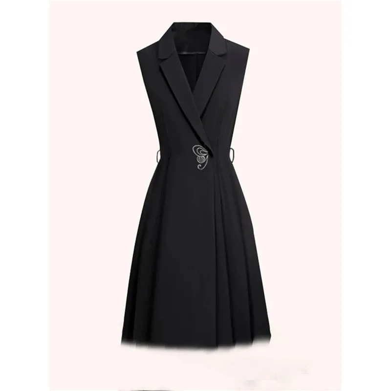 Dress Vest Female New Spring And Autumn 2024 Medium To Long Slim Blazer Vest Sleeveless High Fashion Professional Coat