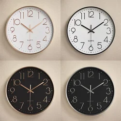 12 /10/8 Inch Non-Ticking Watch Wall Clock,Silent Battery Operated with ABS Frame HD Glass Cover for Living Room Bedroom Decor