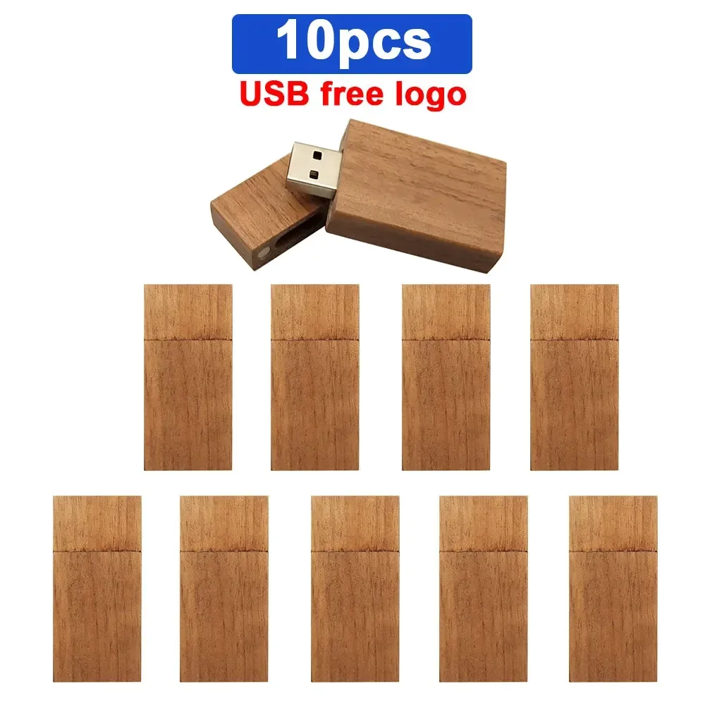 

10 шт./лот, USB-флешки из дерева с возможностью нанесения логотипа, подарки для фотографов и свадеб, флеш-накопители 128 ГБ, деревянные флешки из орехового дерева 16 ГБ