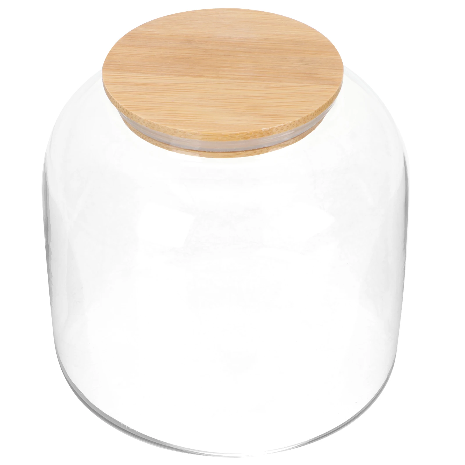 

Tea Clear Glass Jars Container Bamboo Storage Canister Airtight Food Containers Kitchen Storage
