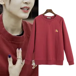 2022 Spring Autumn Sweatshirt Women New Fashion O-neck Sweatshirt K-pop Loose Bottoming Clothes