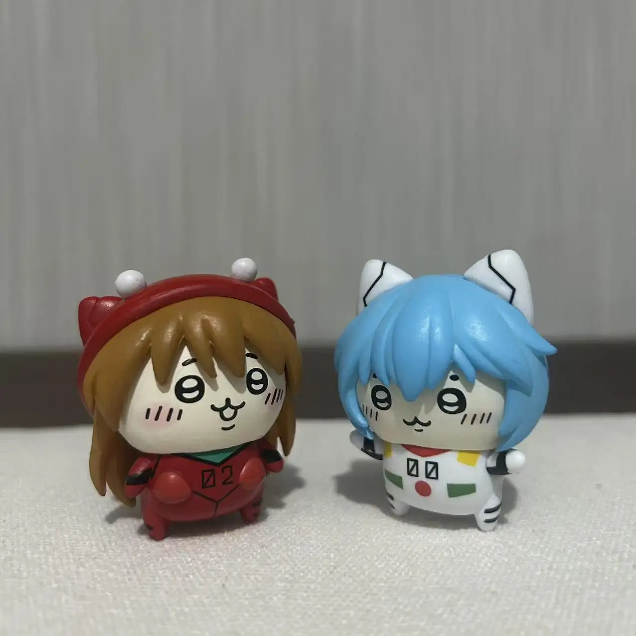 

2pcs/set New Anime EVA Asuka Langley Soryu Ayanami Rei Kawaii Q version Figure PVC Model Toys Doll ornament Gifts