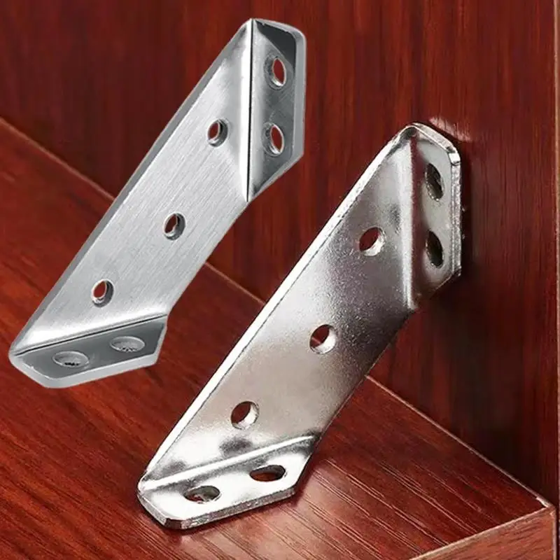 New 1Pc Furniture Corner Brackets Stainless Steel Angle Brace Fasten Connector Chair Shelf Joint Triangle Support Frame