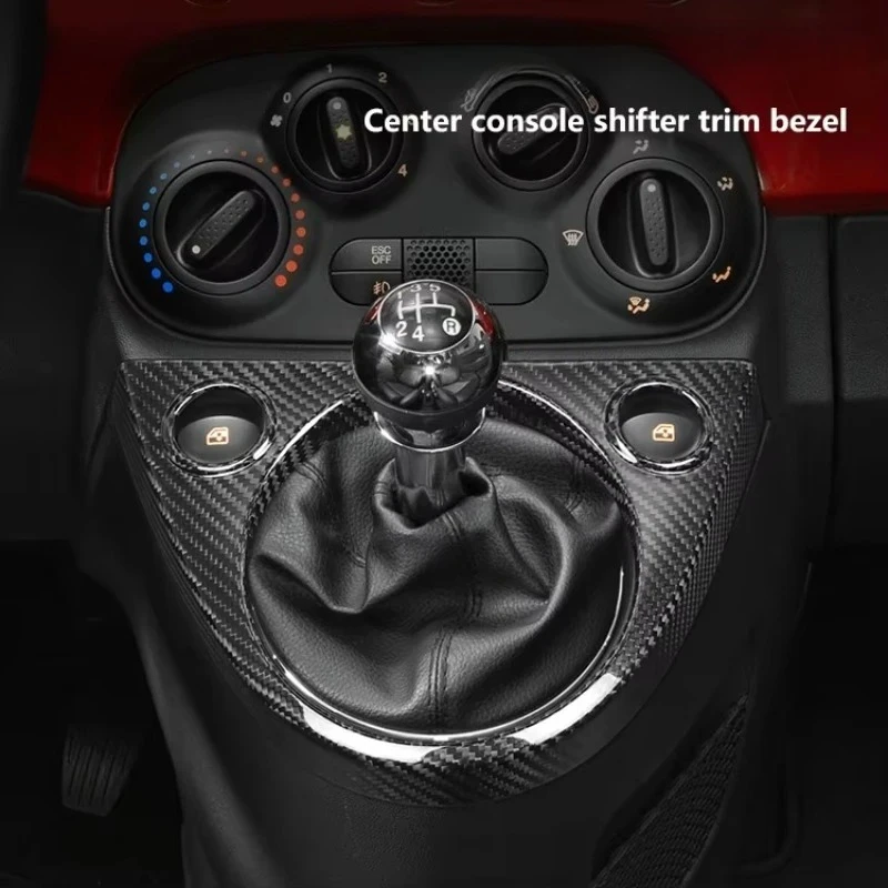 Carbon for Fiat 11 Pcs Steering Wheel Parts Cover Real Carbon Fiber for Fiat 500 Interior Accessories