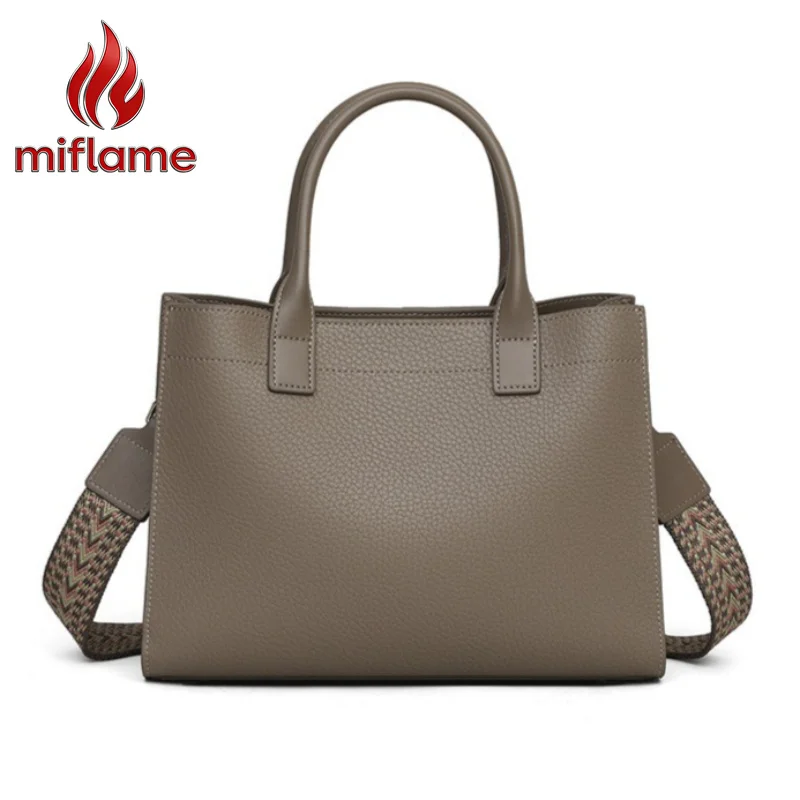 Genuine Leather Satchel Bag for Women Commute Shoulder Bag with Top Handle Logo-Free Structured Quiet Luxury Handbag