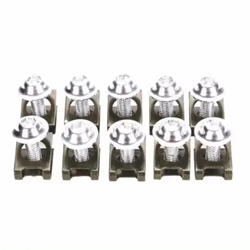 

Silver 6mm Fairing Body Work Bolt Kit Screw Spire Speed Fastener Clip Nut for RR CBR