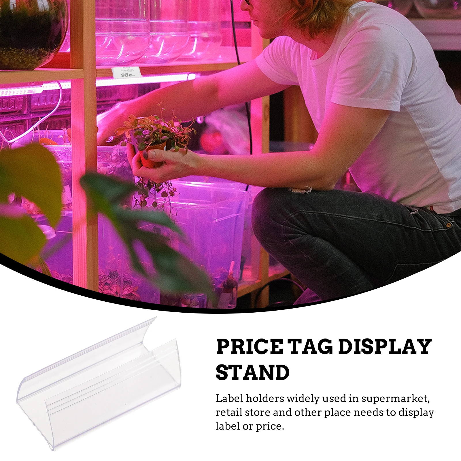 

30 Pcs Price Bar Clip Label Holders Transparent PVC Plastic Shelf Tags for Supermarket Retail Office Storage Sorting Display