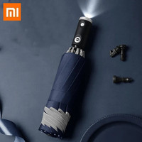 Xiaomi LED Automatic Umbrella Reflective Stripe Reverse Led Light Umbrella Three Folding Inverted 10 Ribs Windproof Umbrellas