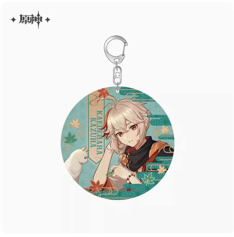 2024 Anime Genshin Impact Diluc Offline Store Theme Series Semi Transparent Acrylic Pendant Keychain Official Original Gift