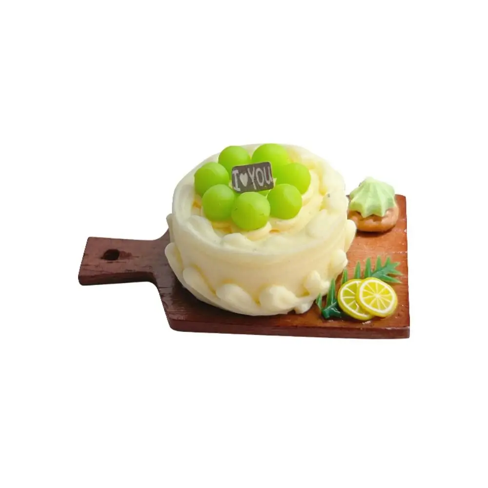 Cream Fruit Cake Model Toys Cutting Board Artificial Fruit Cake Model Ornaments Cute Lifelike Simulation Kitchen Toy