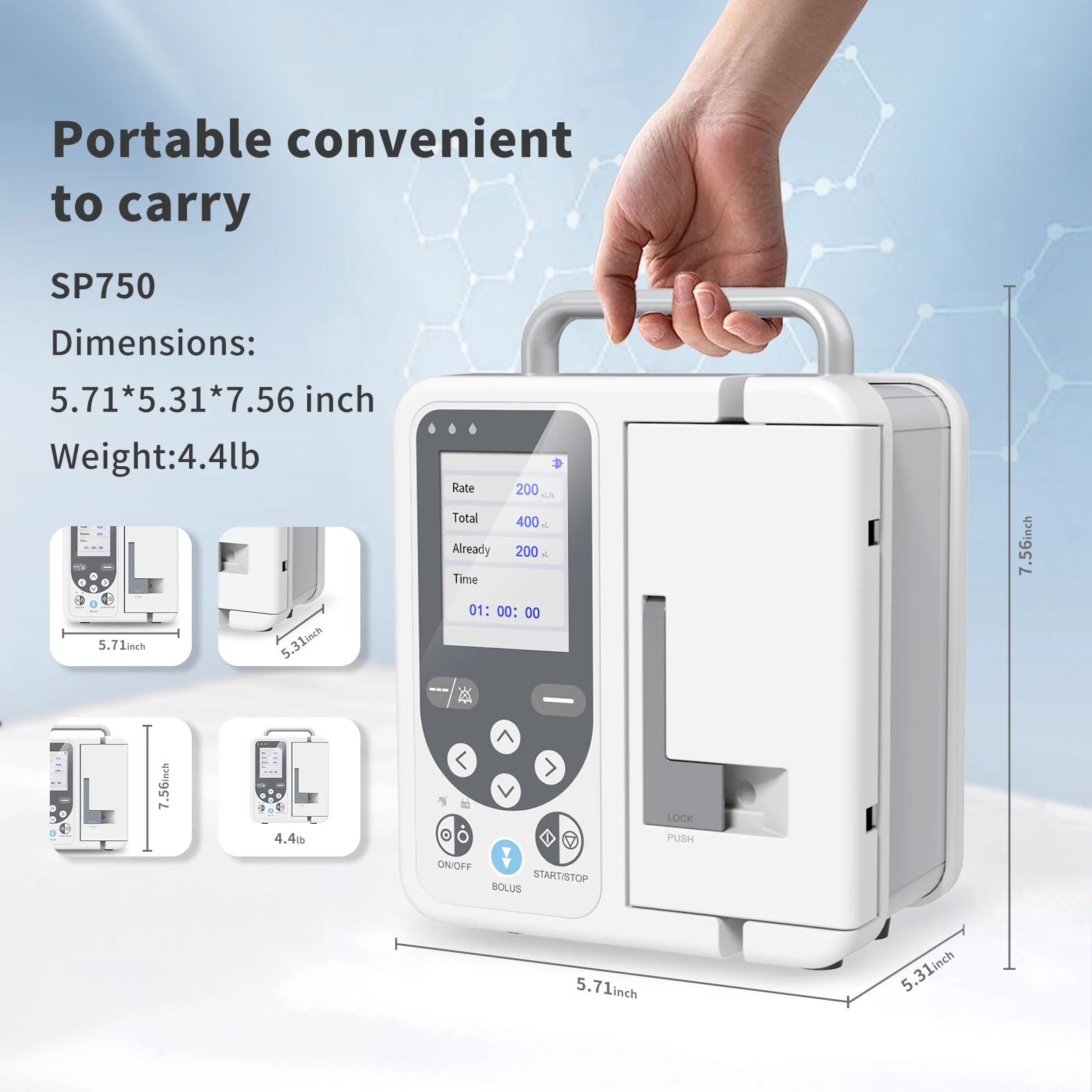 CONTEC Veterinary Infusion Pump Standard IV Fluid Control With Alarm SP750 Hospital Clinic Using Accurate